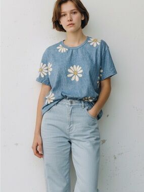 NWOT: size 12 Blue Daisy Print Tee.. BC pallet pull